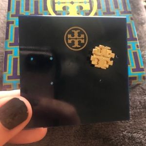 SOLD Tory Burch Large T Logo Stud Earring
